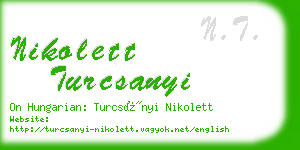 nikolett turcsanyi business card